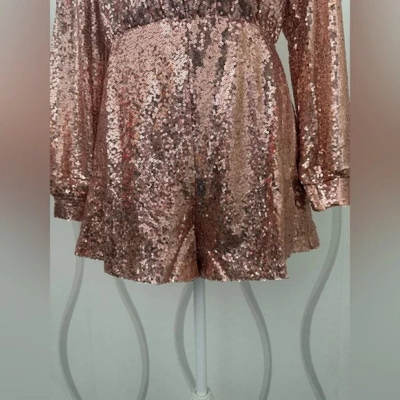 Rose Gold Star Of The Show Romper - Picture 3 of 12